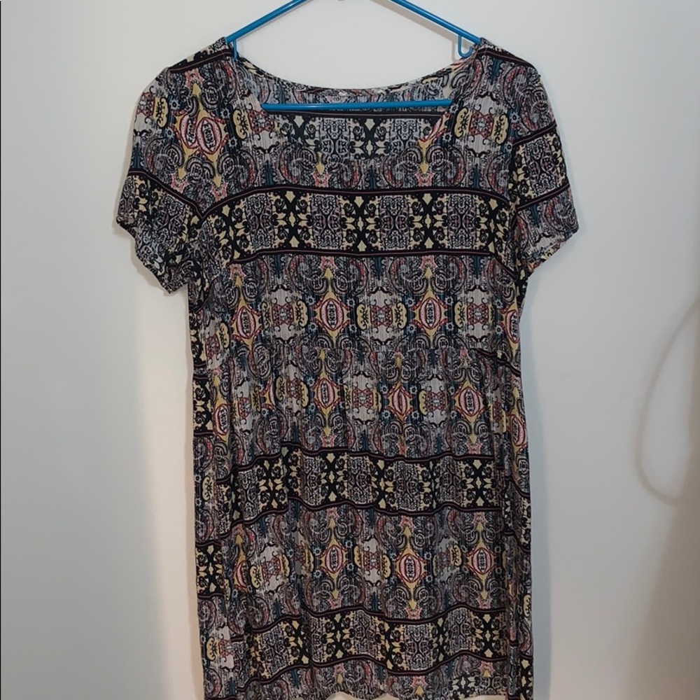 colorful patter t shirt dress